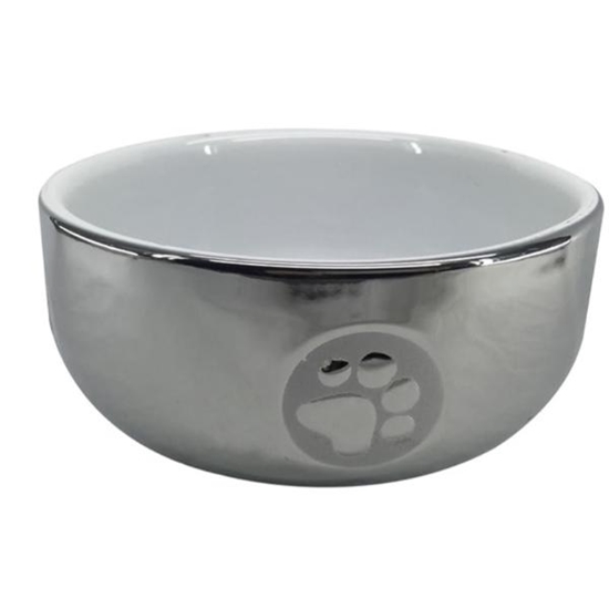 Picture of Bubimex Silver Ceramic Dog Bowl 750ml